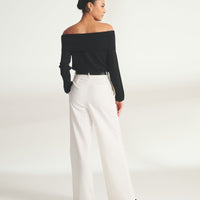 Lightweight Cashmere Off The Shoulder Top