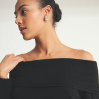 Lightweight Cashmere Off The Shoulder Top