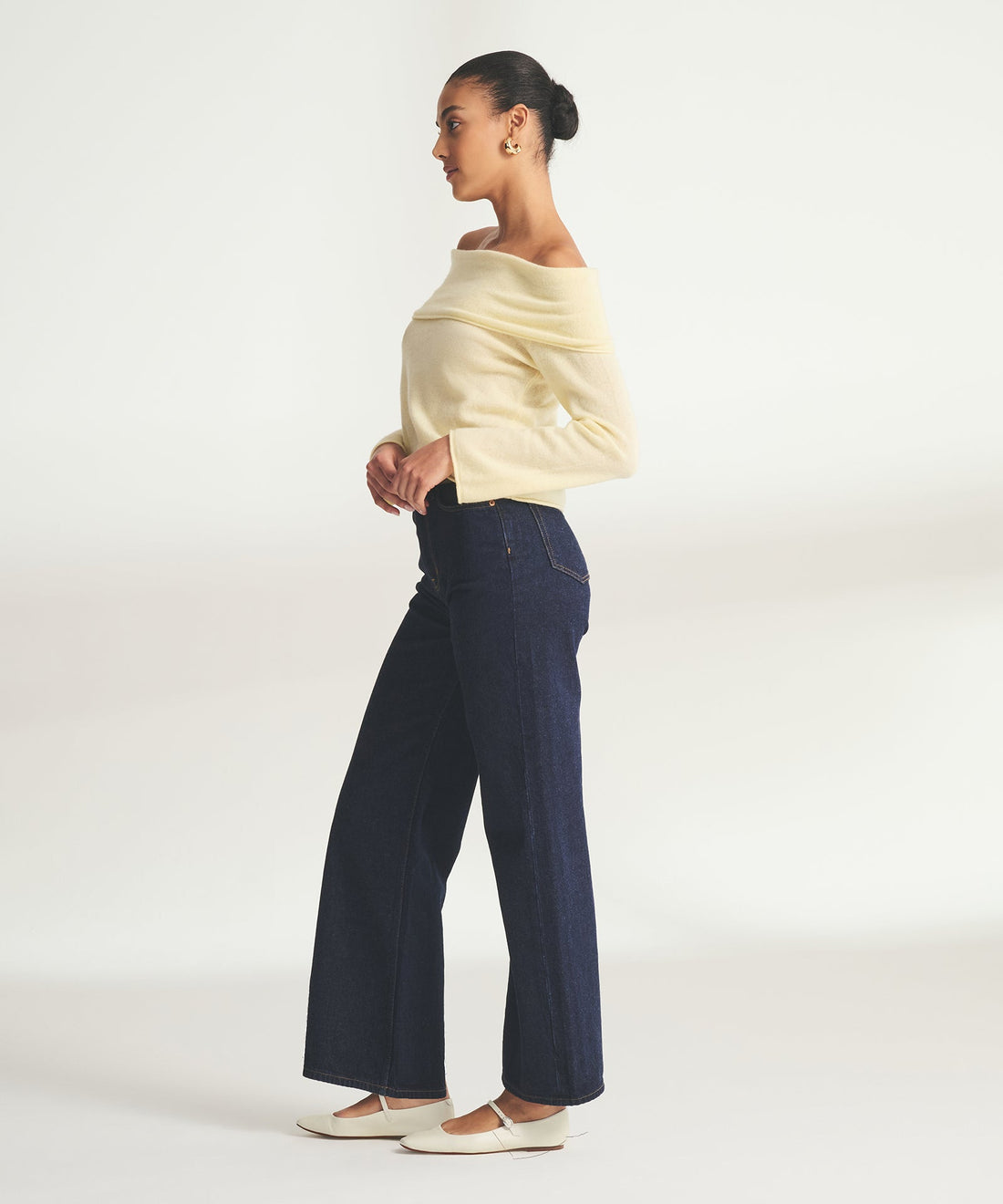 Lightweight Cashmere Off The Shoulder Top