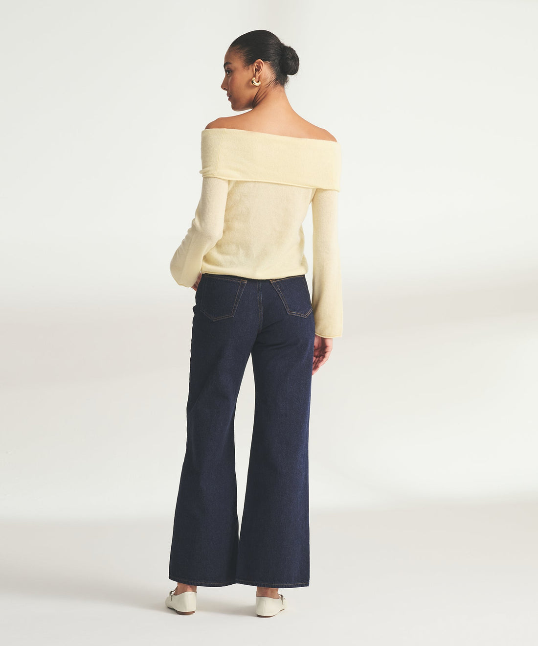 Lightweight Cashmere Off The Shoulder Top