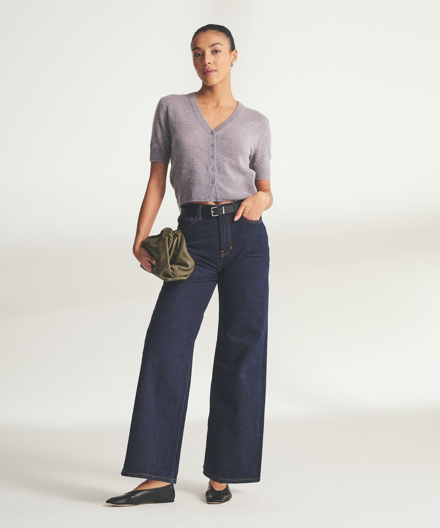 Lightweight Cashmere Short Sleeve Cardigan