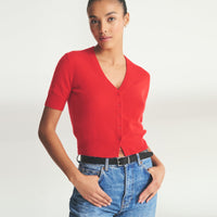Lightweight Cashmere Short Sleeve Cardigan