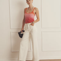 Novelty Cashmere Dip Dye Cable Tank