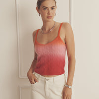 Novelty Cashmere Dip Dye Cable Tank