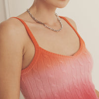 Novelty Cashmere Dip Dye Cable Tank
