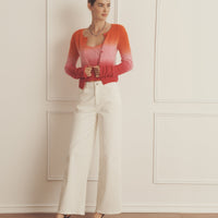 Novelty Cashmere Dip Dye Cable Tank