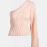 Cashmere Ribbed Asymmetrical Top