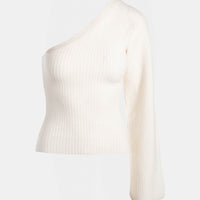 Cashmere Ribbed Asymmetrical Top