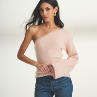 Cashmere Ribbed Asymmetrical Top
