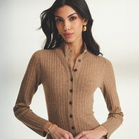 Cashmino Ribbed Button Front Dress
