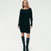 Cashmere Boatneck Mini Sweater Dress