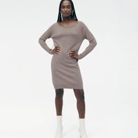 Cashmere Boatneck Mini Sweater Dress