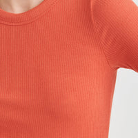 Ribbed Modal Cashmere Crewneck Midi Dress