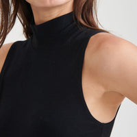 Modal Cashmere Sleeveless Mockneck Bodysuit