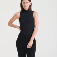 Modal Cashmere Sleeveless Mockneck Bodysuit