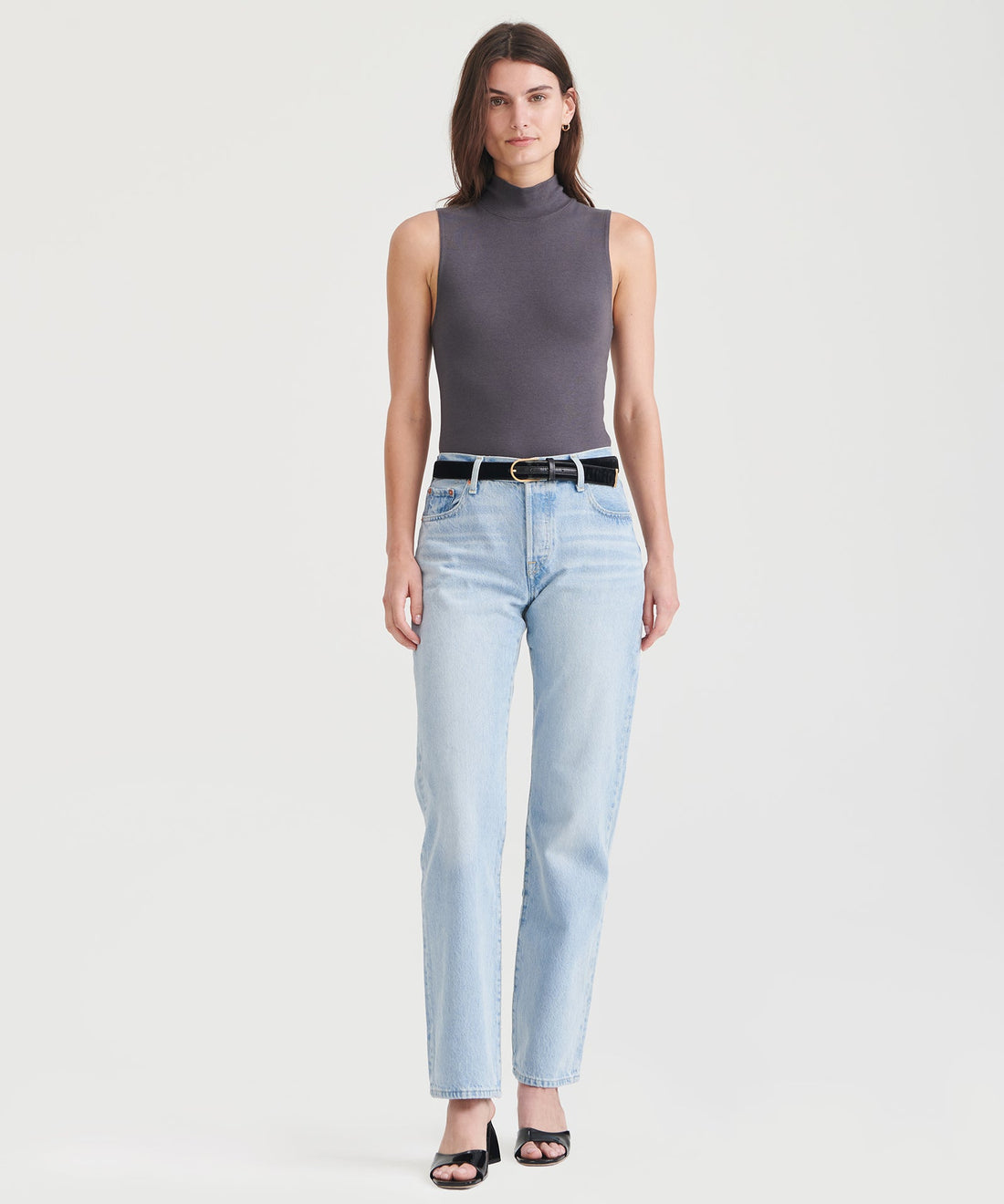 Modal Cashmere Sleeveless Mockneck Bodysuit
