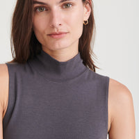Modal Cashmere Sleeveless Mockneck Bodysuit