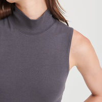 Modal Cashmere Sleeveless Mockneck Bodysuit
