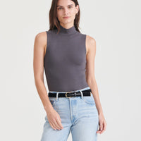Modal Cashmere Sleeveless Mockneck Bodysuit