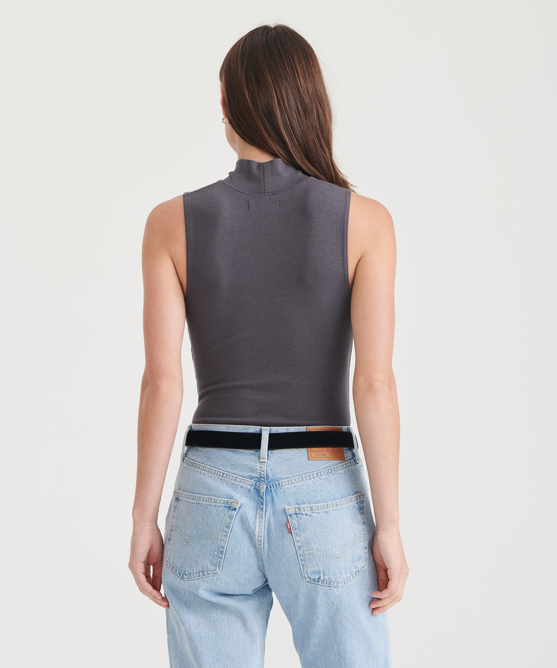 Modal Cashmere Sleeveless Mockneck Bodysuit