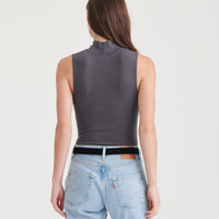 Modal Cashmere Sleeveless Mockneck Bodysuit