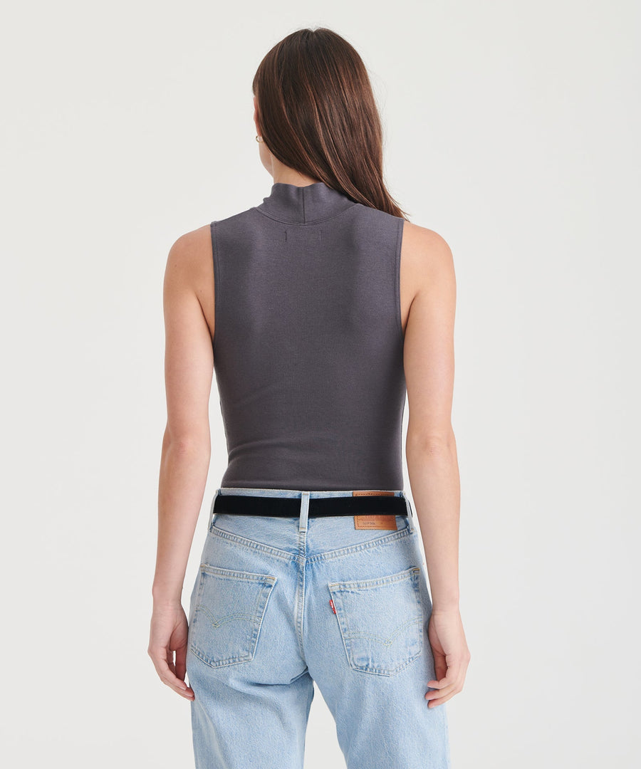 Modal Cashmere Sleeveless Mockneck Bodysuit