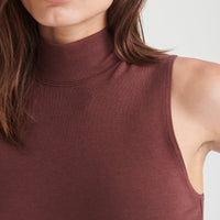 Modal Cashmere Sleeveless Mockneck Bodysuit