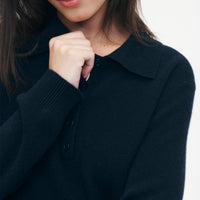 Merino Cashmere Ribbed Polo