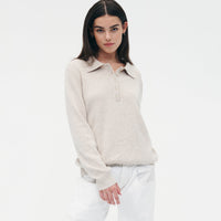 Merino Cashmere Ribbed Polo