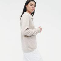 Merino Cashmere Ribbed Polo