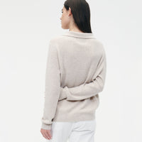 Merino Cashmere Ribbed Polo