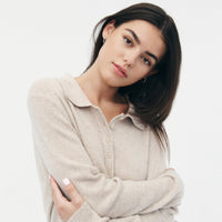 Merino Cashmere Ribbed Polo