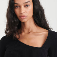 Signature Cashmere Fitted Asymmetrical Sweater