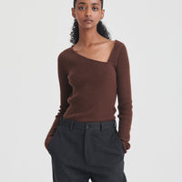 Signature Cashmere Fitted Asymmetrical Sweater