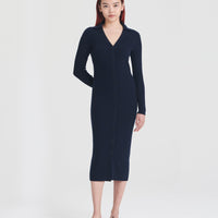 Signature Cashmere Ribbed Cardigan Dress