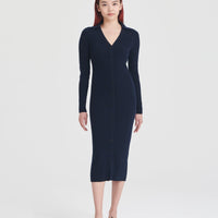 Signature Cashmere Ribbed Cardigan Dress