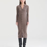 Signature Cashmere Ribbed Cardigan Dress