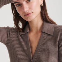 Signature Cashmere Ribbed Cardigan Dress