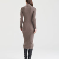 Signature Cashmere Ribbed Cardigan Dress