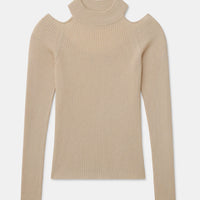 Silk Cashmere Cutout Turtleneck
