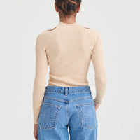 Silk Cashmere Cutout Turtleneck