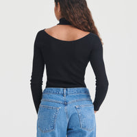 Silk Cashmere Cutout Turtleneck