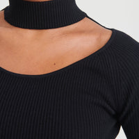 Silk Cashmere Cutout Turtleneck