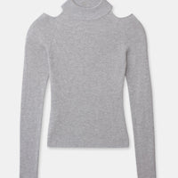 Silk Cashmere Cutout Turtleneck