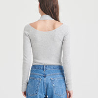 Silk Cashmere Cutout Turtleneck