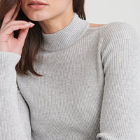Silk Cashmere Cutout Turtleneck