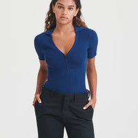 Silk Cashmere Short Sleeve Polo