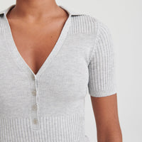 Silk Cashmere Polo Mini Dress