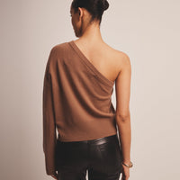 Signature Cashmere One Shoulder Sweater