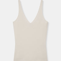 Signature Cashmere Ribbed V-Neck Tank